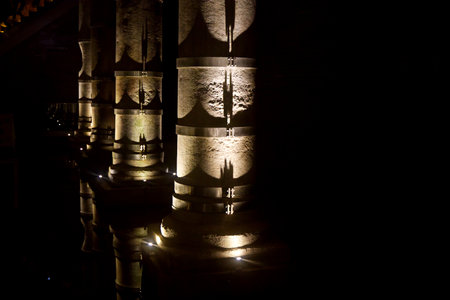 View of the columns of the Cistern of Theodosius II in Istanbul