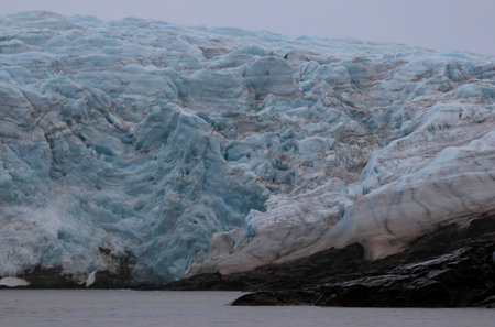 View of Nordenskjold Glacier, Svalbardの写真素材