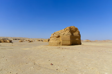 The Whale Desert, also known as Wadi Al Hitan, Egyptの写真素材