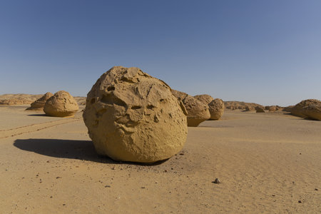 The Whale Desert, also known as Wadi Al Hitan, Egyptの写真素材