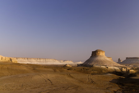 Rock formation at Bozjyra site at sunset, Mangystauの写真素材