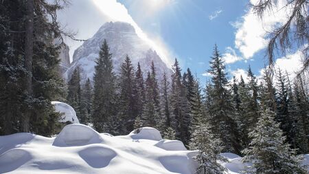 Winter season in the mountainの写真素材