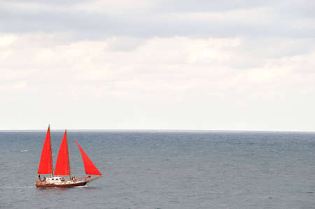 Yacht at sea の写真素材