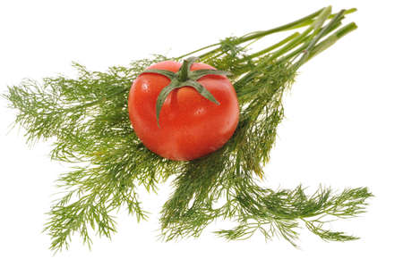 tomatoes and dill の写真素材
