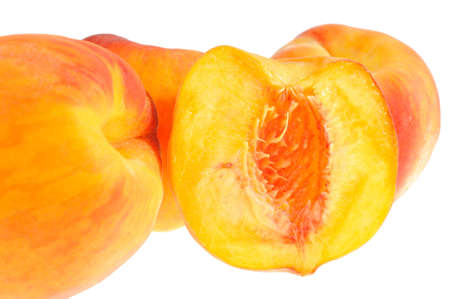 peach on white backgroundの写真素材