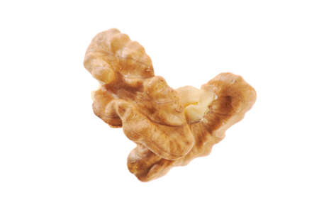 walnut on white background 
