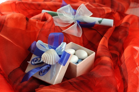 wedding invitation with a giftの写真素材