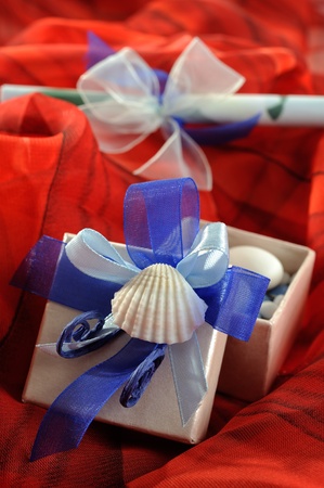 wedding invitation with a giftの写真素材