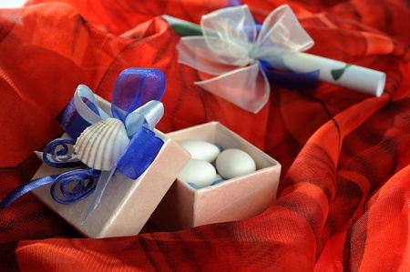 wedding invitation with a giftの写真素材
