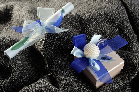 wedding invitation with a giftの写真素材
