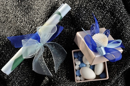 wedding invitation with a giftの写真素材
