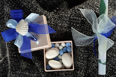 wedding invitation with a giftの写真素材