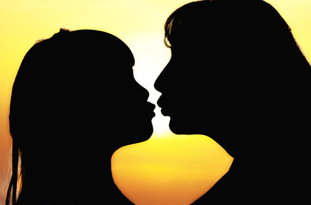 A kiss to momの写真素材