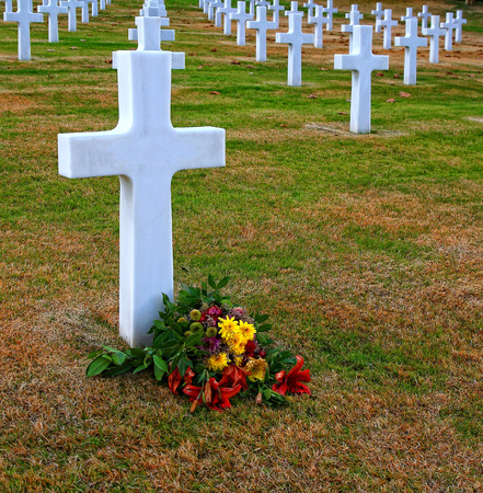Cemetery of the Americans in Florence in autumnの写真素材