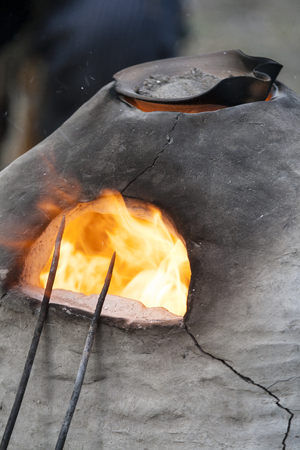 Celtic oven to melt the iron .の写真素材