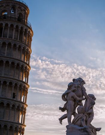 The Leaning Tower, Piazza dei Miracoli, Duomo, Pisa, Tuscany, Italy, Europe.の写真素材
