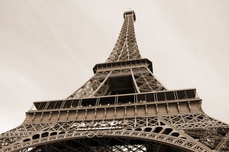 The Eiffel Tower, wide-angle view
