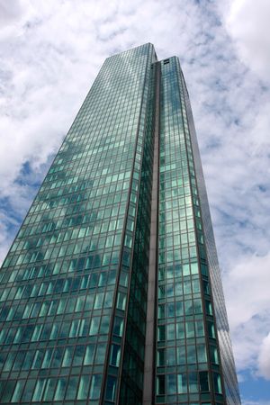 Skyscraper against a cloudy sky