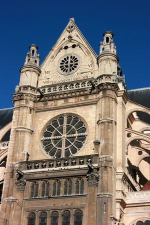 Saint-Eustache church in Paris, side viewの写真素材