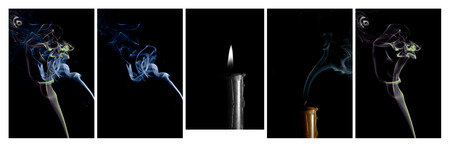 Smoke and Candleの写真素材