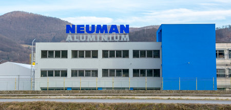 Zarnovica, Slovakia - January, 8, 2022 : Neuman Aluminium factory. The Neuman Aluminium Group is one of the largest manufacturers of aluminum parts.のeditorial素材