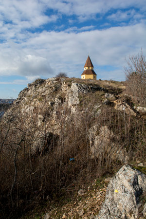 Calvary in Nitra, Slovakia. Chapel on the top of the hill.の写真素材