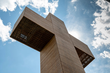 The Veitsch Pilgrim Cross. Veitsch Mount of Olives Pilgrims Cross. (Pilgerkreuz am Veitscher Ãlberg). Sankt Barbara im MÃ¼rztal. Austria.の写真素材