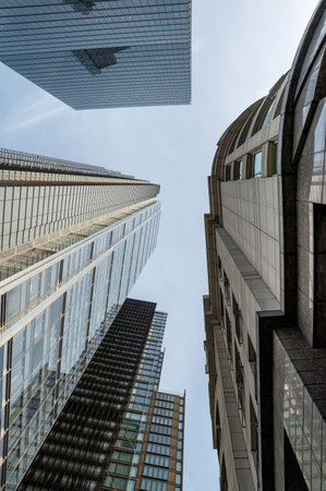 London skyline, office buildings in the city financial business district. Modern city building...