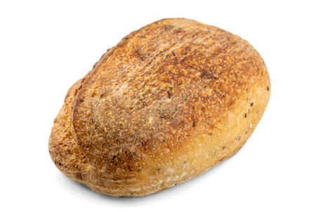 Homemade sourdough bread isolated on white background.の写真素材