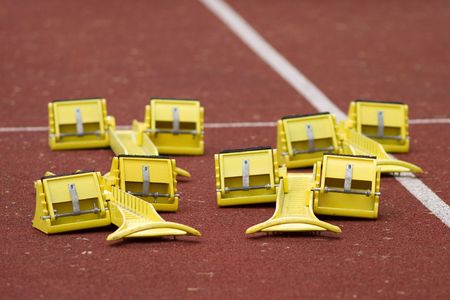 starting blocks in track and fieldの写真素材