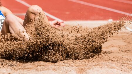 long jump in track and fieldの写真素材