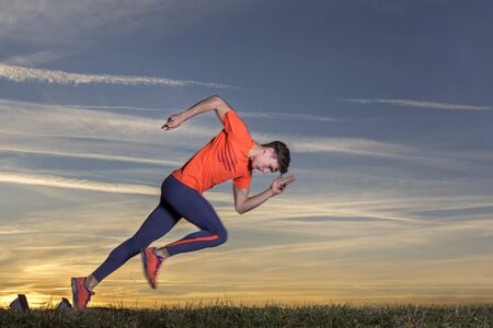 sprint start in track and fieldの写真素材