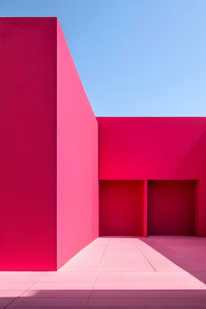 minimalist pink modern architectureの素材