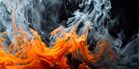 abstract art of colored liquid smoke in dynamic motionの素材