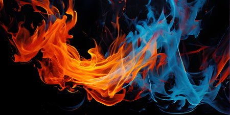 abstract art of colored liquid smoke in dynamic motionの素材