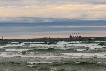 Ship traffic on the Baltic Seaの写真素材