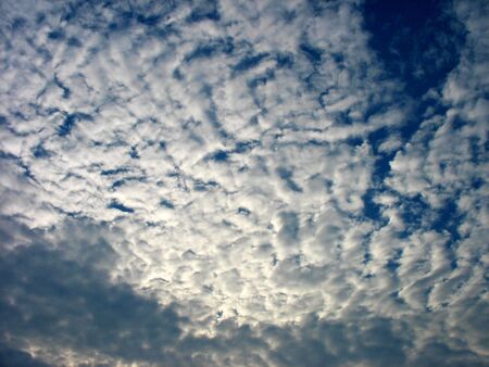 The blue sky and white cloudsの写真素材