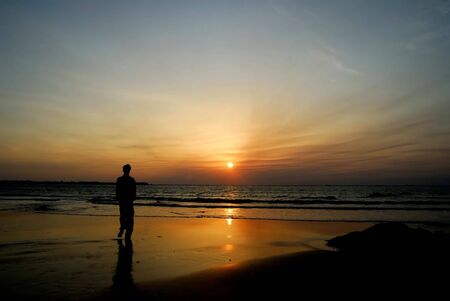 Sunrise on the beautiful islandの写真素材