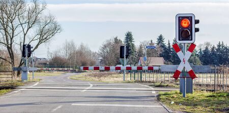 traffic light on railroad crossing