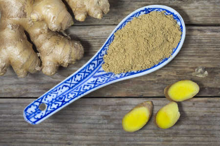 Ginger root and powderの写真素材