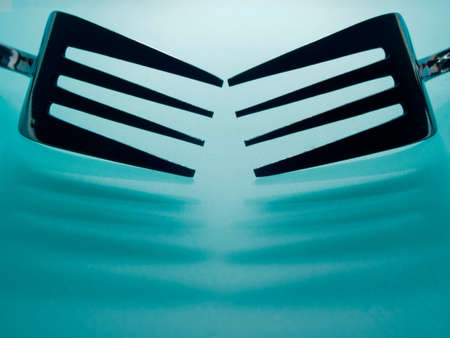 Close-up of heart shape on blue backgroundの写真素材