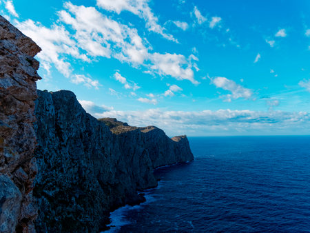 Scenic view of sea against blue skyの写真素材
