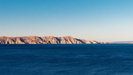 Island in Croatia, view from the sea.の写真素材