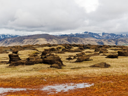 Volcanic landscape of Icelandの写真素材