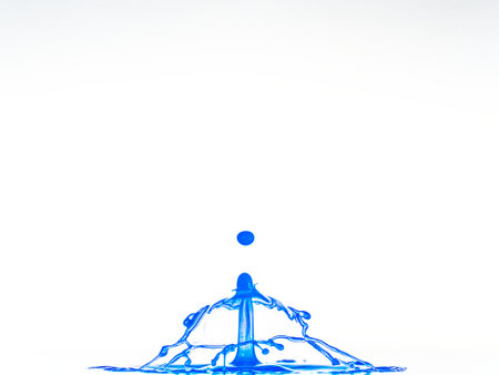 Blue water splash isolated on white background.の写真素材