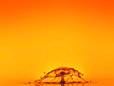 Beautiful abstract background. Splash effect after colliding a falling drop with water surfaceの写真素材