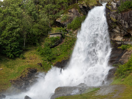 Waterfall in Norway, Scandinavia, Europe. Summer landscape.の写真素材