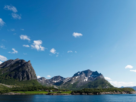 Norwegian fjord landscape in summer, Scandinavia, Europe.の写真素材