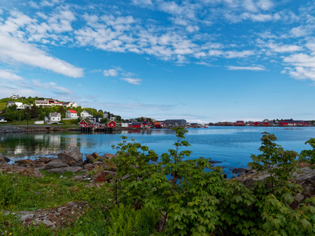 Picturesque Norwegian village of Lofoten, Norway.の写真素材