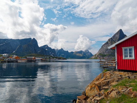 Norway, Lofoten Islands. Beautiful summer landscape.の写真素材
